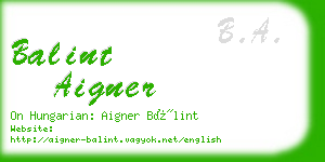 balint aigner business card